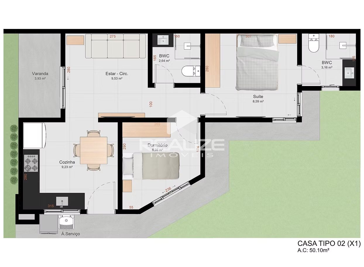 Casa à venda na Vila C com 2 Quartos.  (1 suíte).