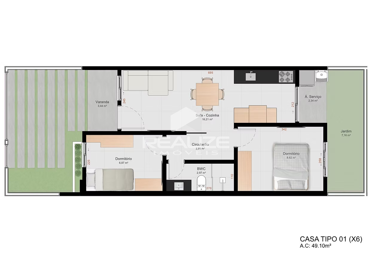 Casa à venda na Vila C com 2 Quartos. 