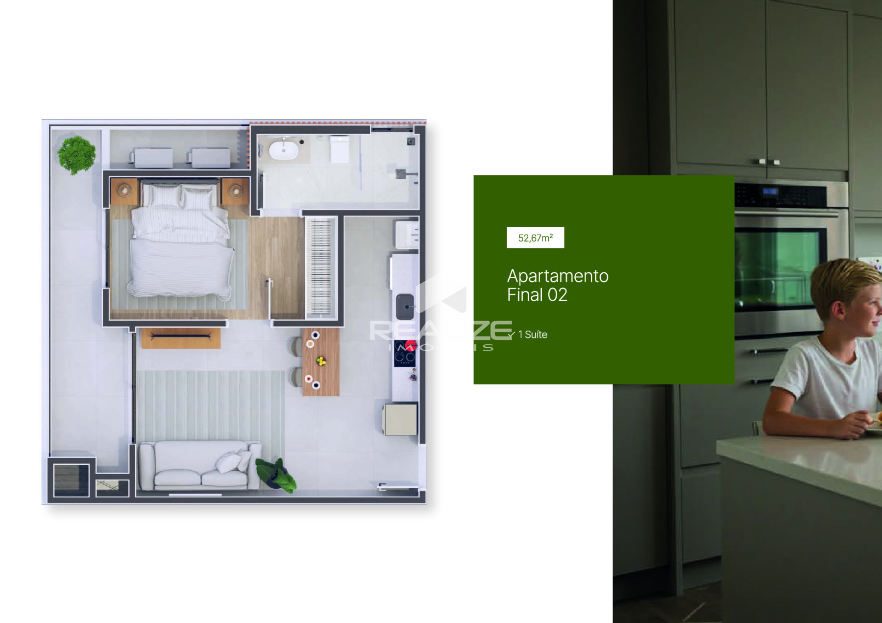 Apartamento à venda no Edifício Varandas com 1 Suíte.
