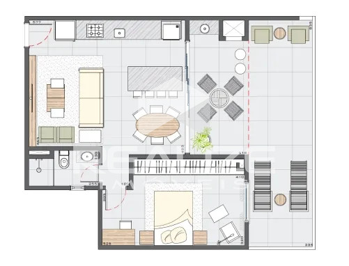 Apartamento à venda no Edifício Vision Iguassu com 1 Quarto. 