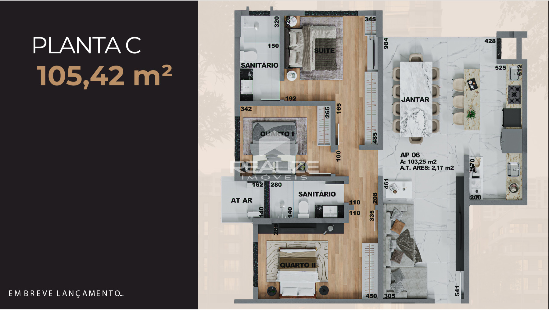 Pr Lanamento - Apartamento no Edifcio Oxford Tower com 3 Quartos