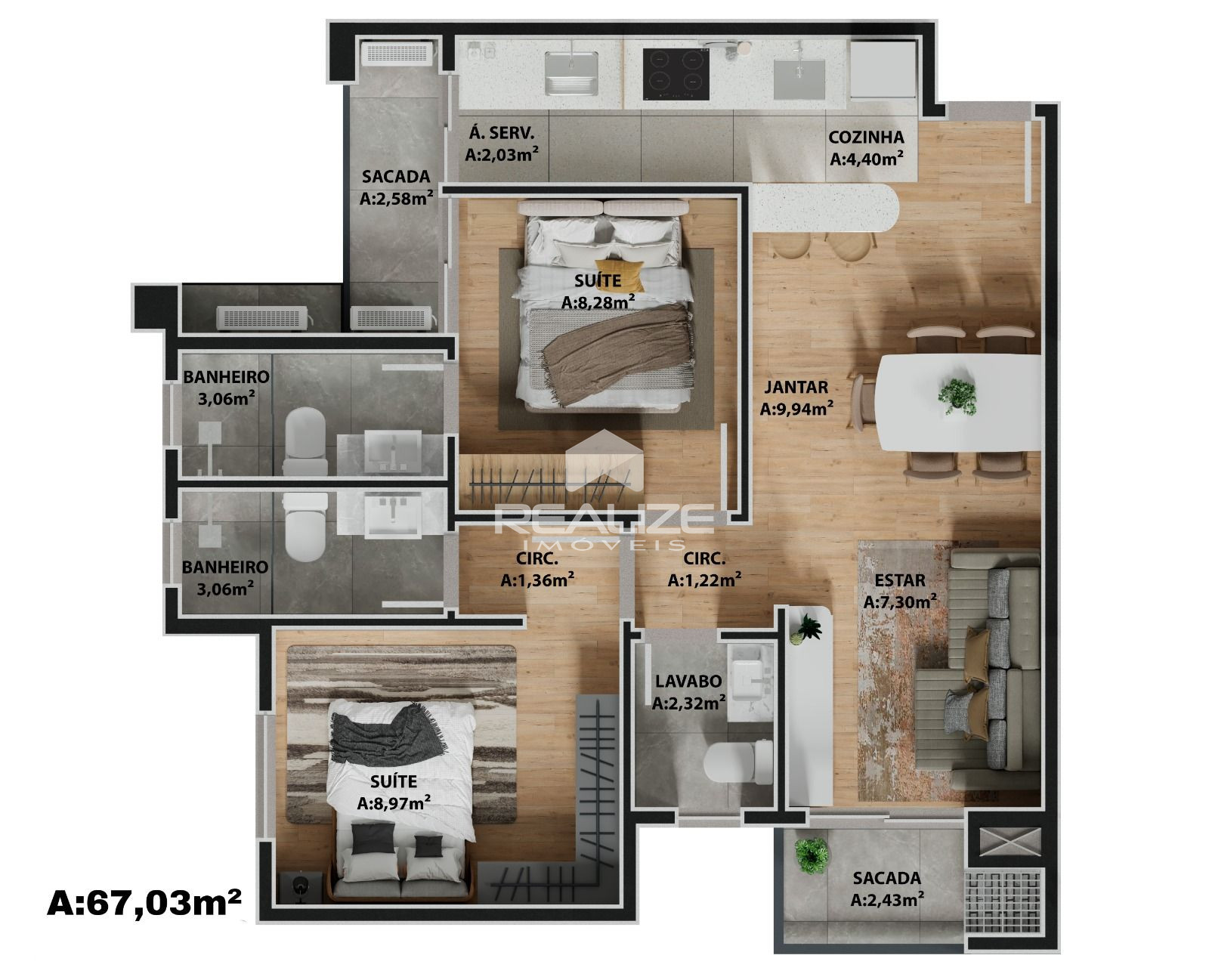 Pré-lançamento do Easy Residence, apartamento com 2 suítes.