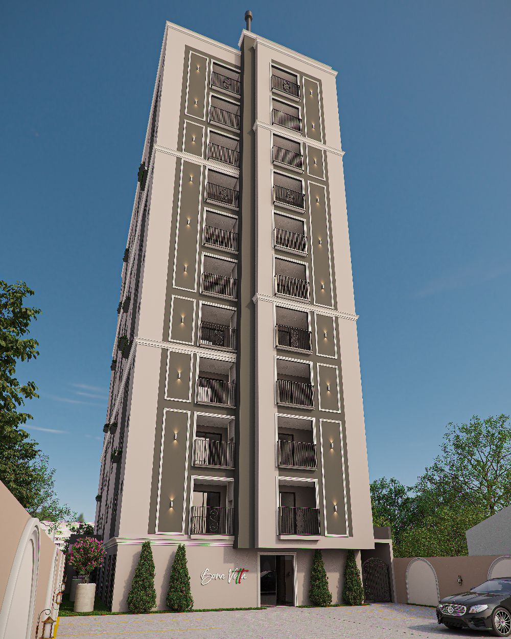 Apartamento na planta com 1 suite e 1 quarto- Edificio Bona Vitta - B. Cancelli