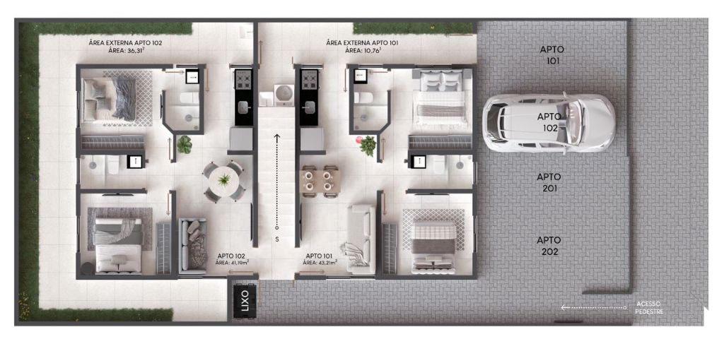 Apartamento com 02 dormitórios à venda, 35m² por R$ 200.000 - ...