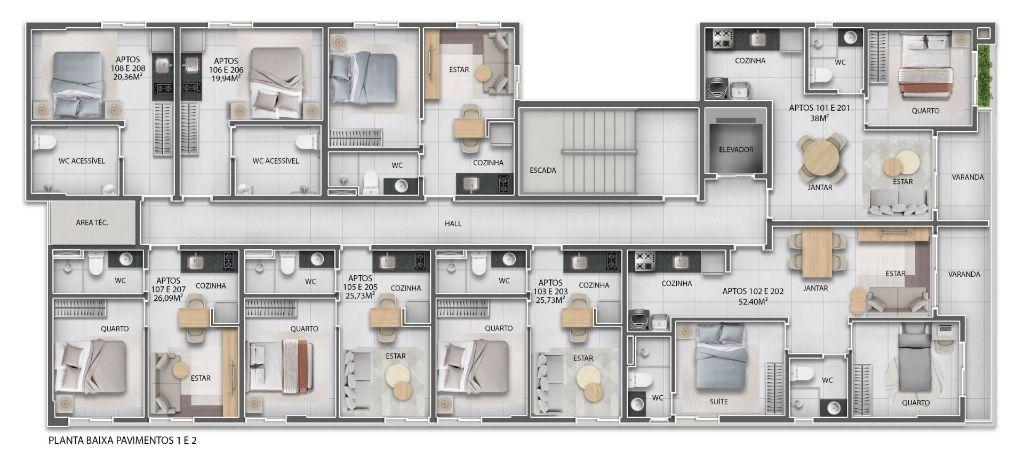 Apartamento com 1 dormitório à venda, 17m² por R$ 225.000 - Ja...