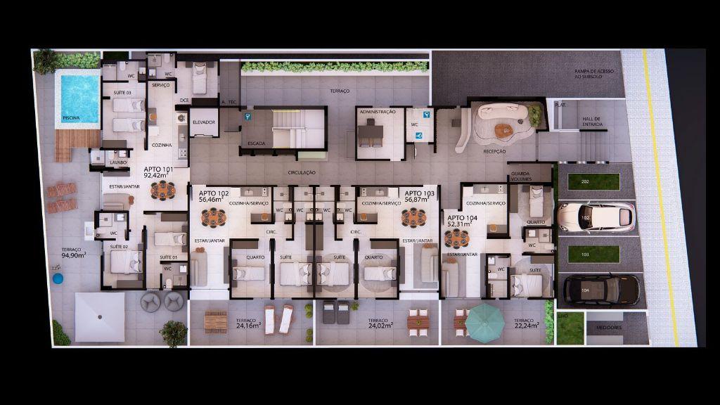 Apartamento com 02/03 dormitórios à venda por R$ 425.911 - Aer...