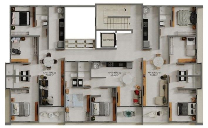 Apartamento com 02/3 dormitórios à venda por R$ 498.000 - Aero...