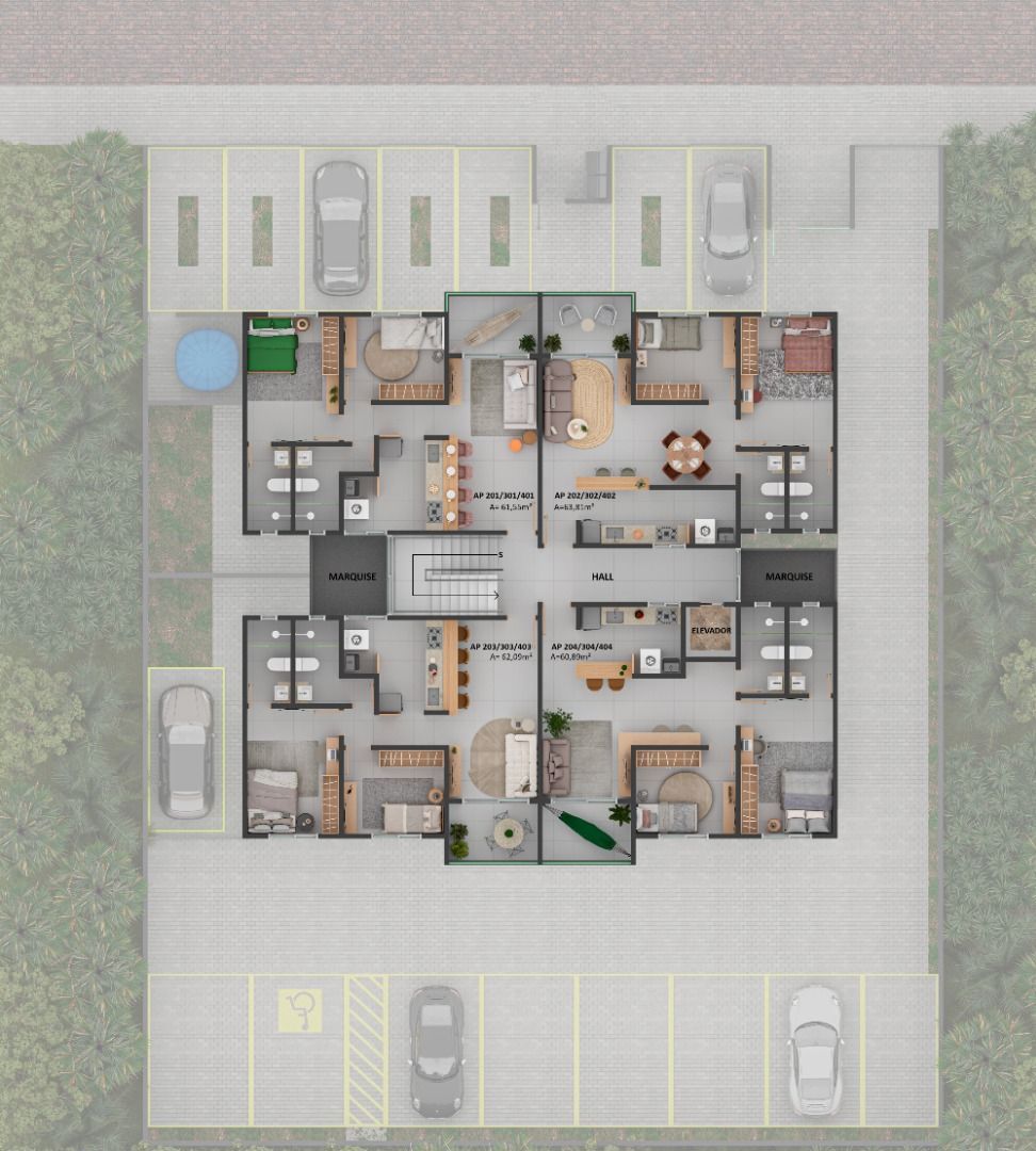 Apartamento com 02 dormitórios à venda, 59m² por R$ 245.000 - ...