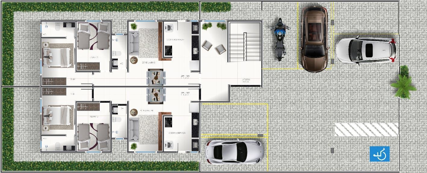 Apartamento com 02/03 dormitórios à venda por R$ 216.000 - Cri...