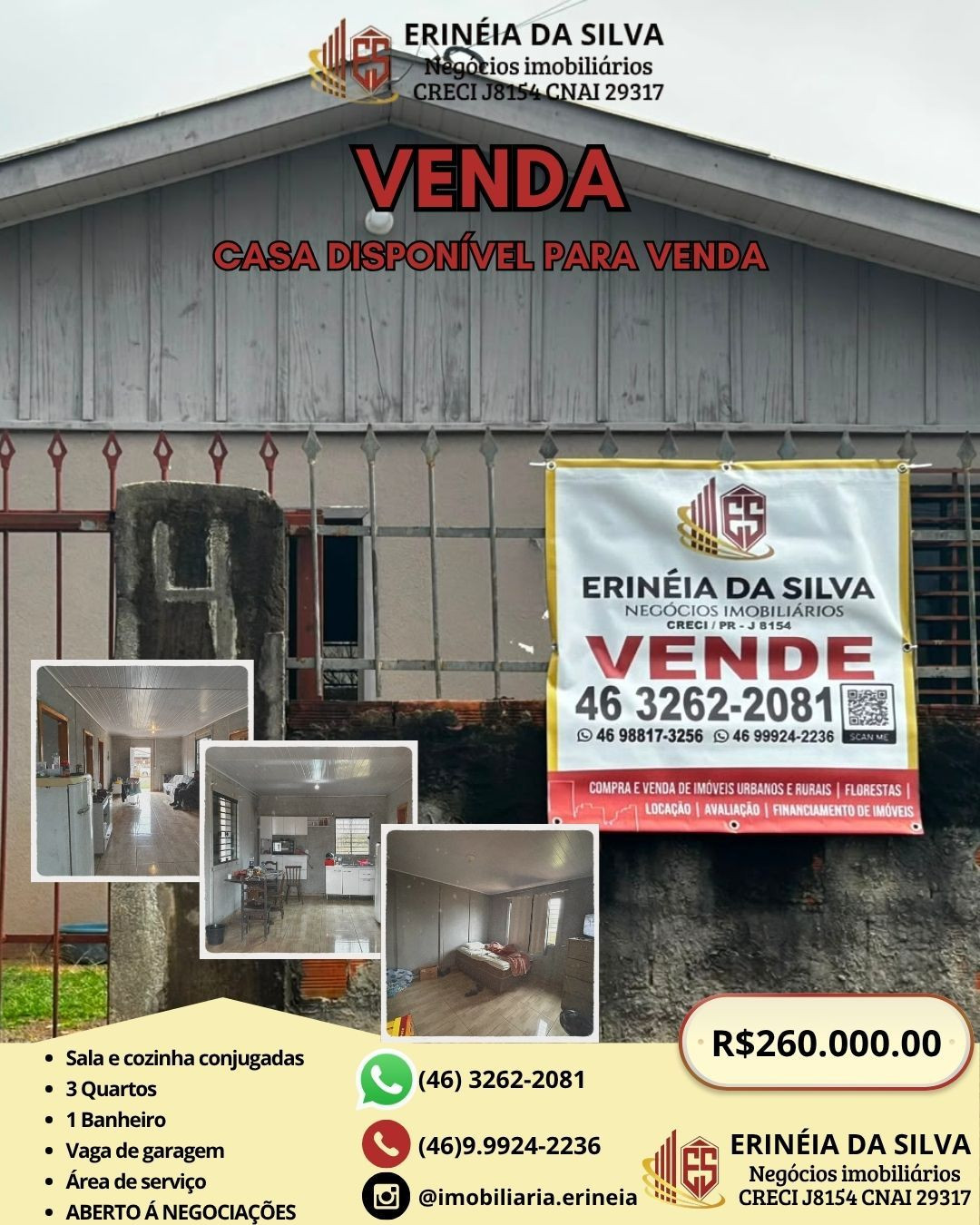 CASA DISPONÍVEL PARA VENDA