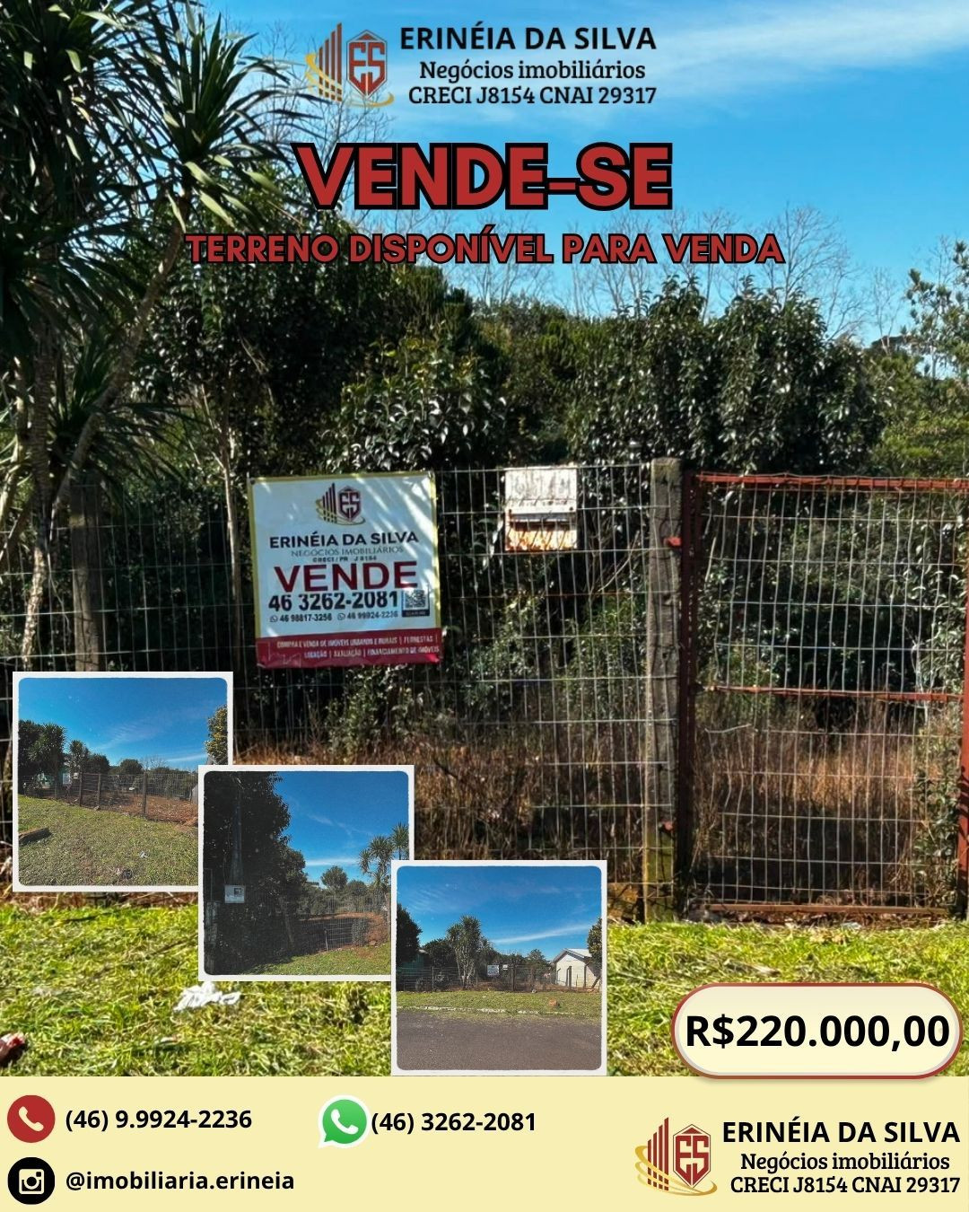 TERRENO DISPONÍVEL PARA VENDA