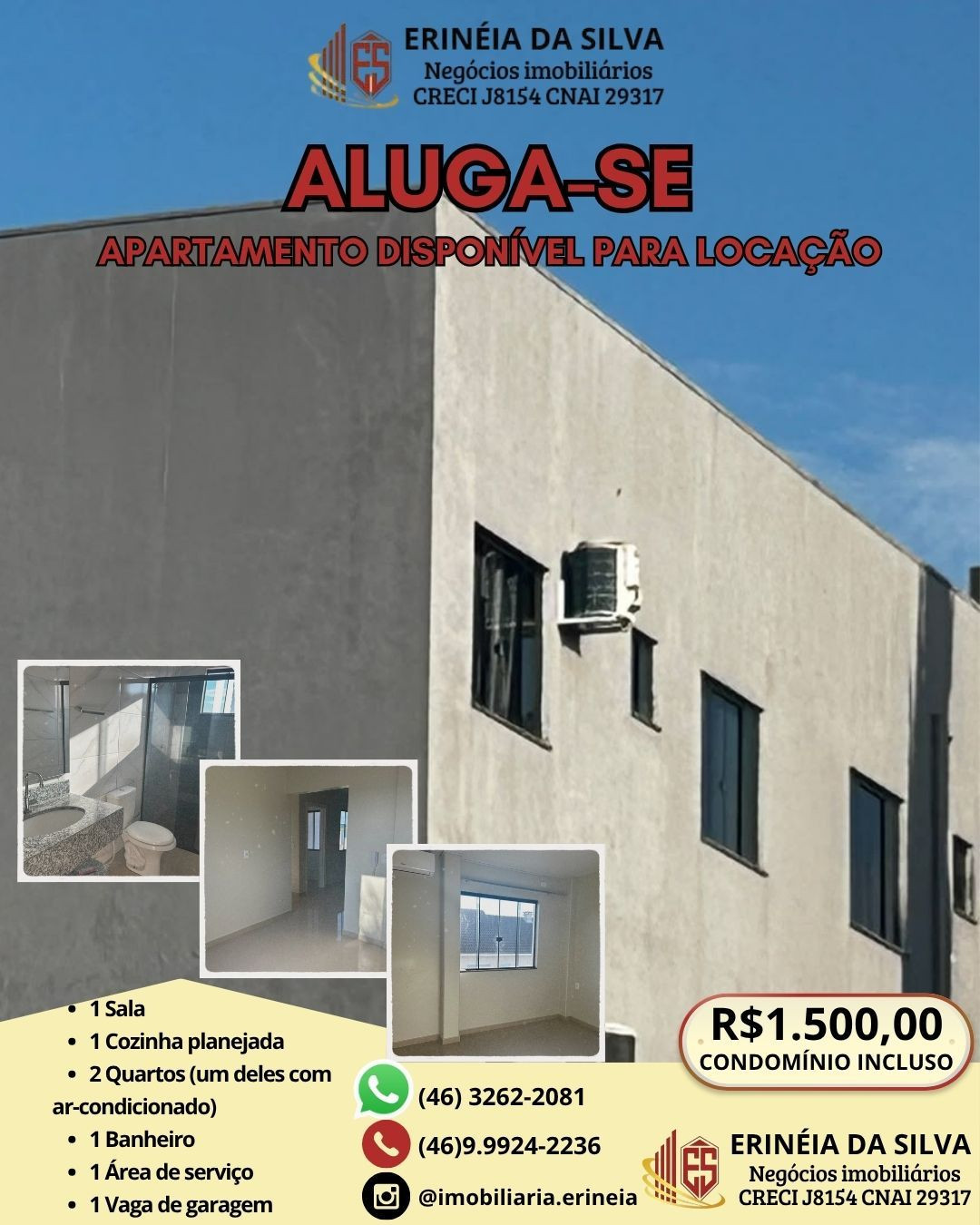 APARTAMENTO DISPONÍVEL PARA LOCAÇÃO PRÓXIMO AO QUARTEL