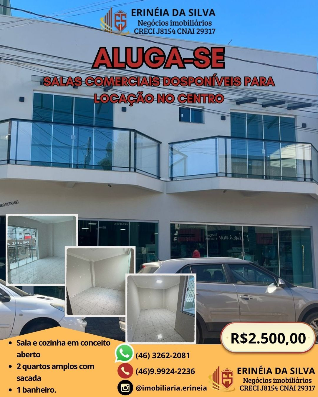 SALAS COMERCIAIS DISPONÍVEIS PARA LOCAÇÃO