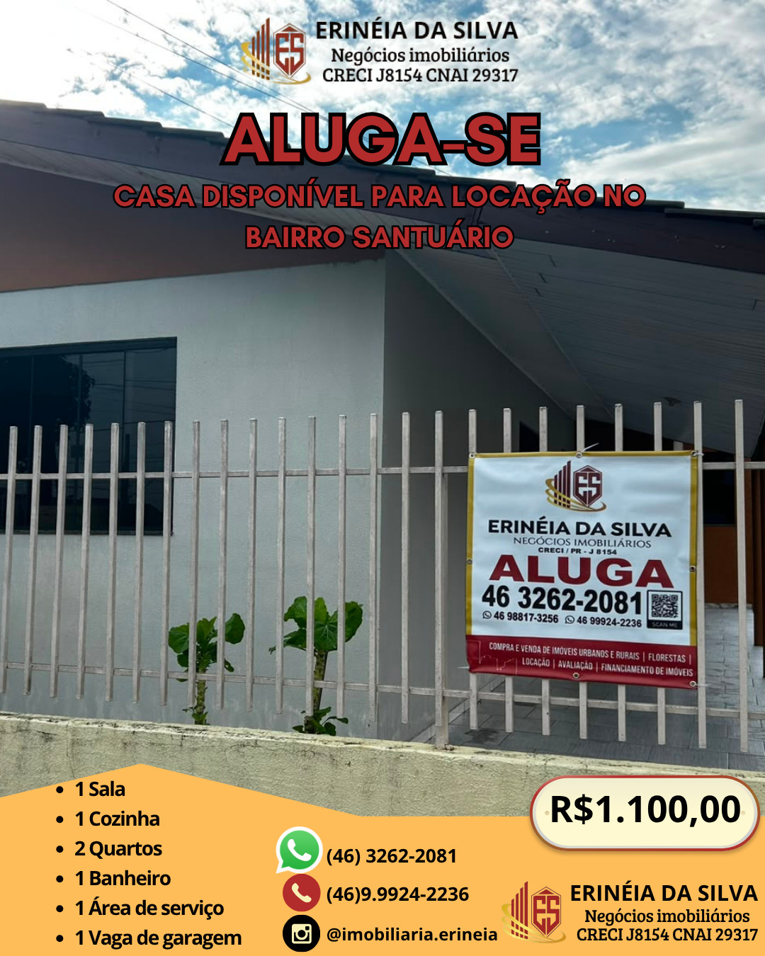 CASA DISPONÍVEL PARA LOCAÇÃO NO SATUÁRIO
