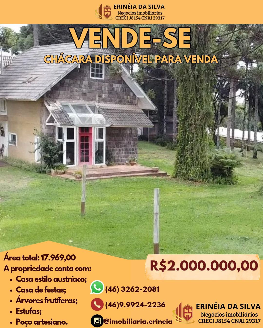 CHÁCARA DISPONÍVEL PARA VENDA