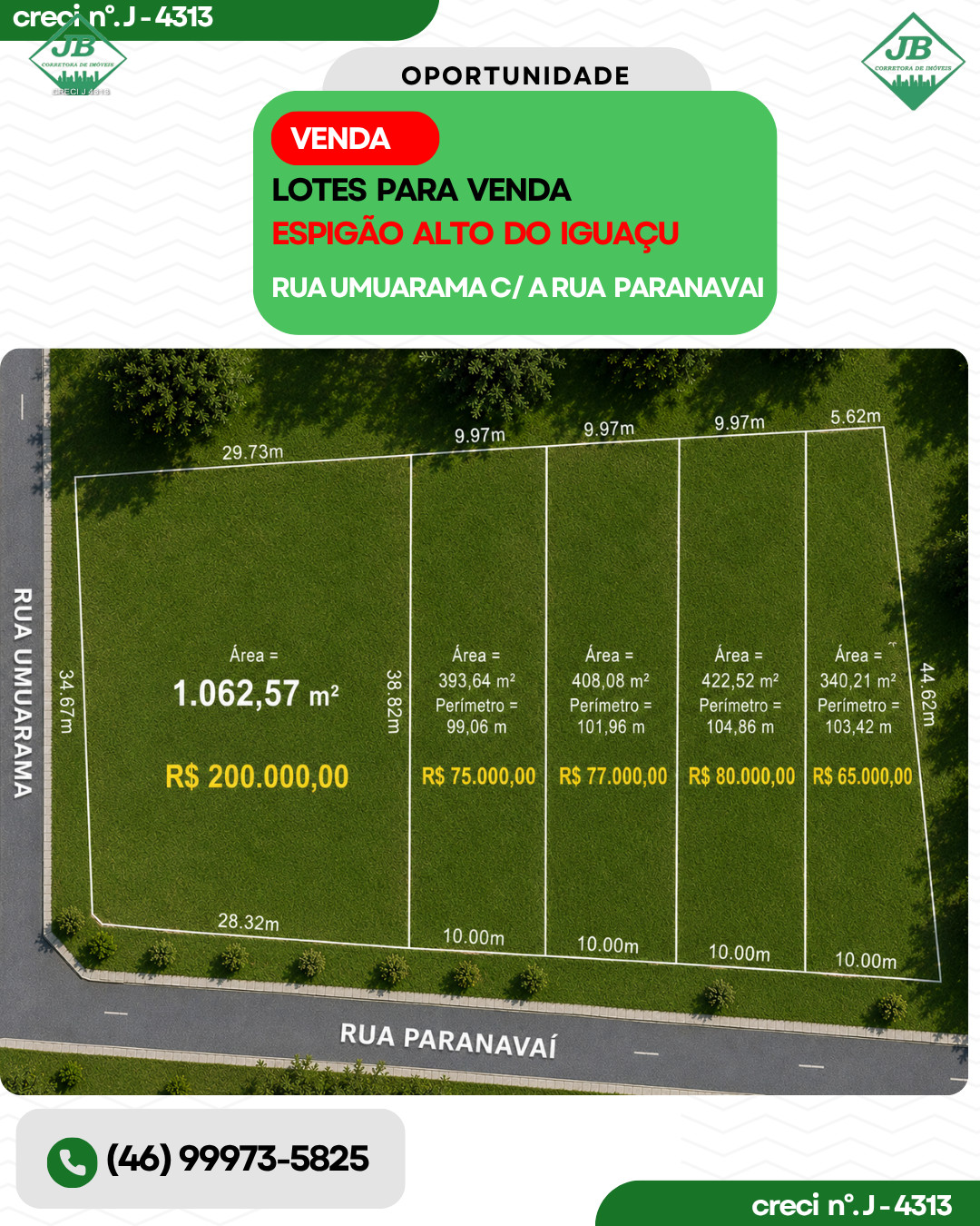 LOTES PARA VENDA NO ESPIGÃOA LTO