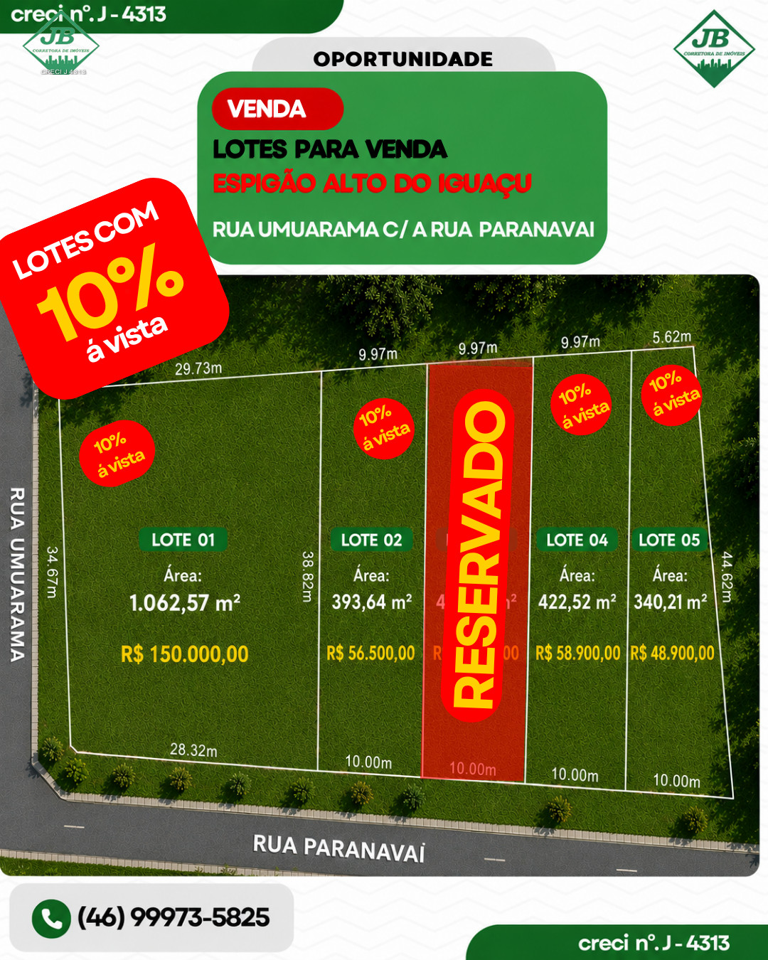 LANÇAMENTO DE LOTES NO ESPIGÃO ALTO DO IGUAÇU