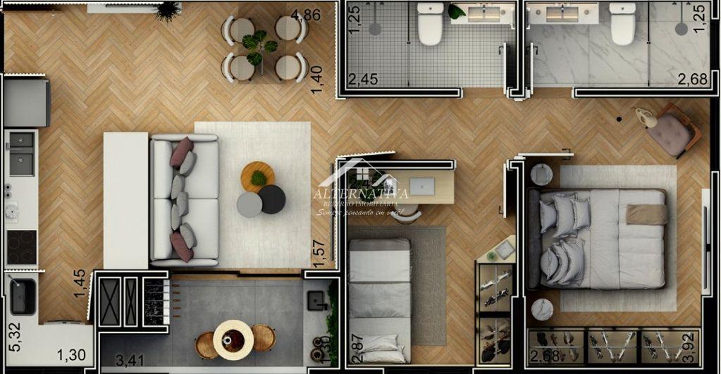 LIV ONZE55 / 01 SUÍTE 01 QUARTO / APTOS SEMIACABADOS 