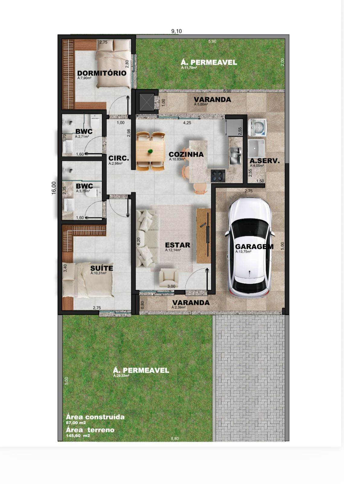 CASA COM 01 SUÍTE+01 QUARTO NO NOVA PETRÓP.