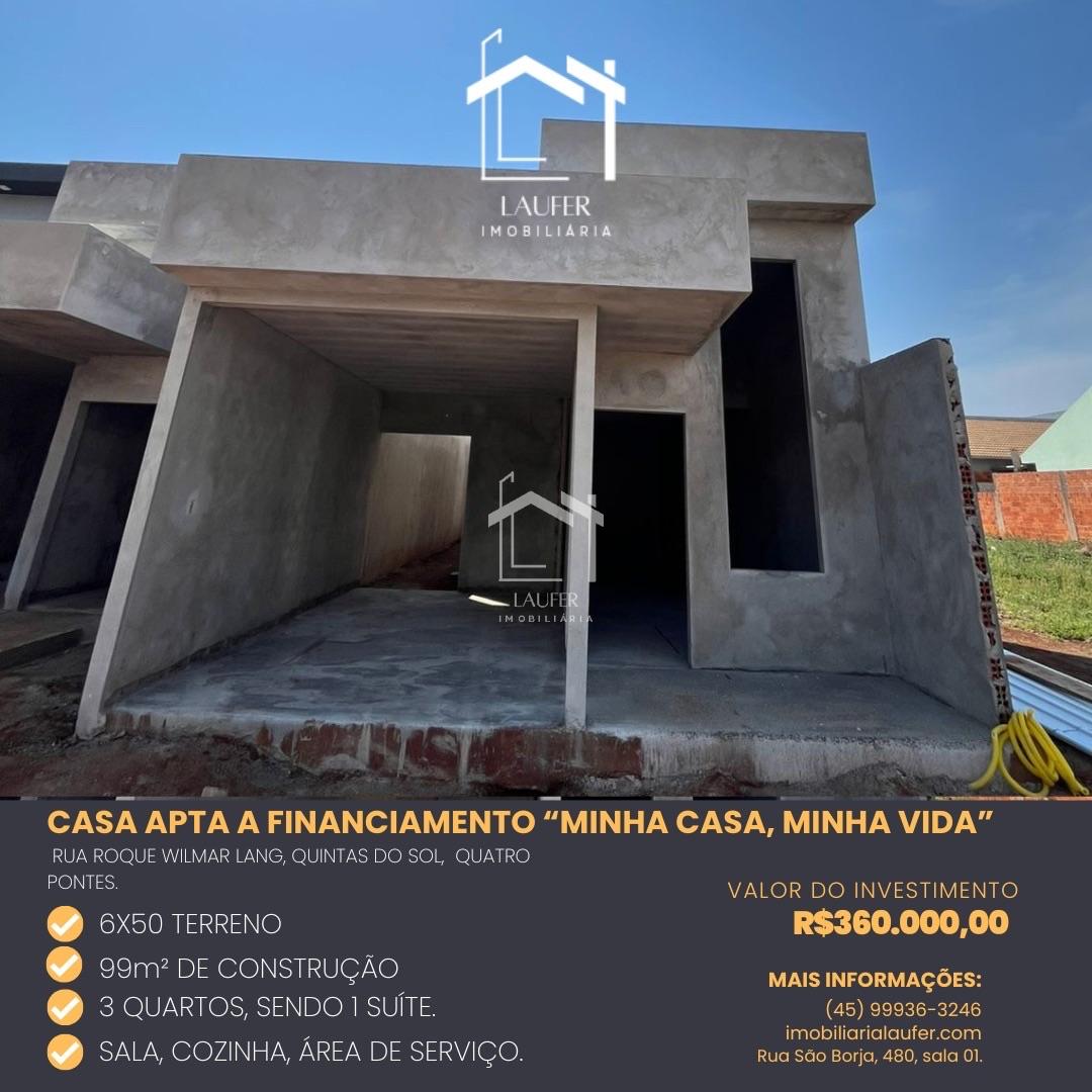 CASA APTA A FINANCIAMENTO MINHA CASA, MINHA VIDA. 