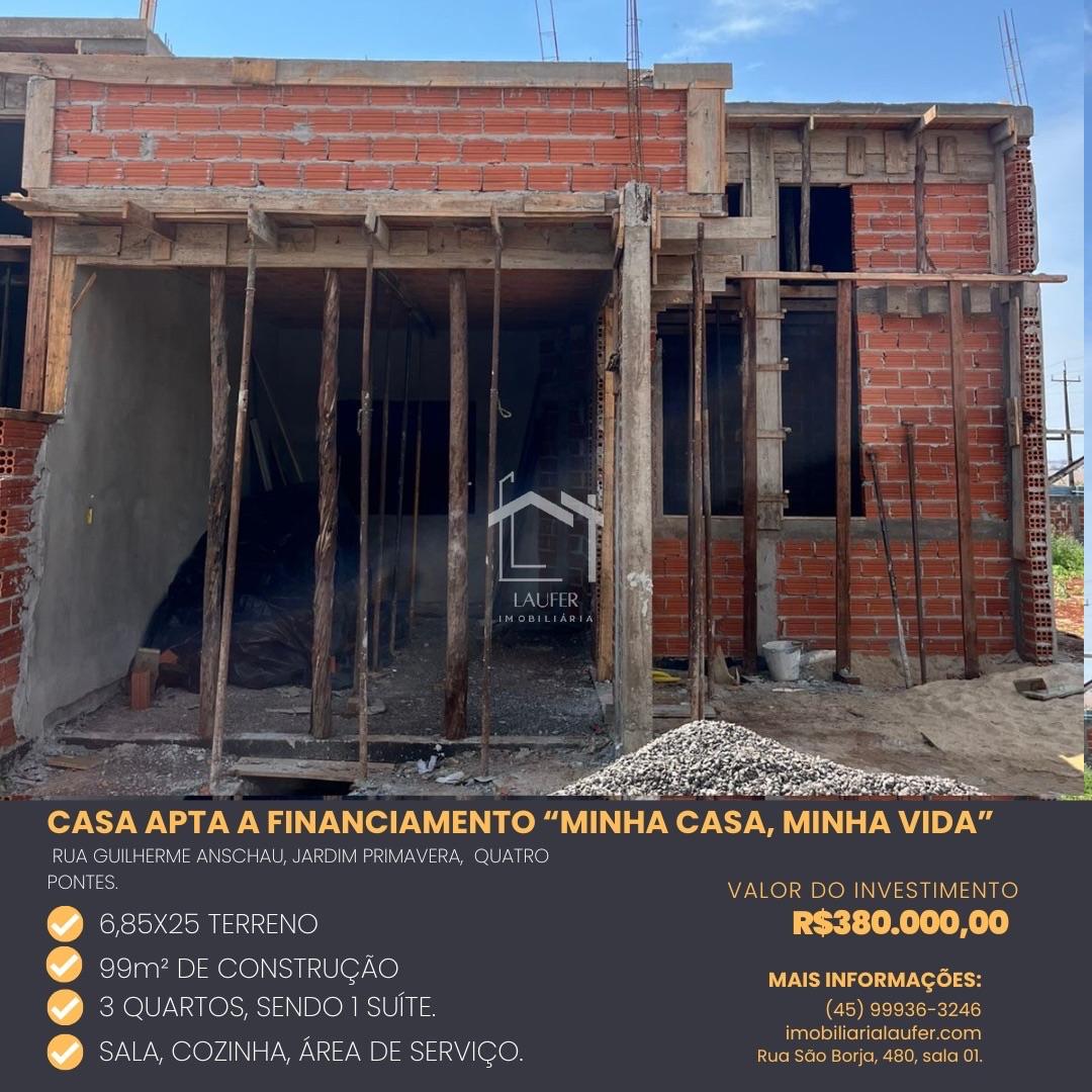 CASA APTA A FINANCIAMENTO MINHA CASA, MINHA VIDA 