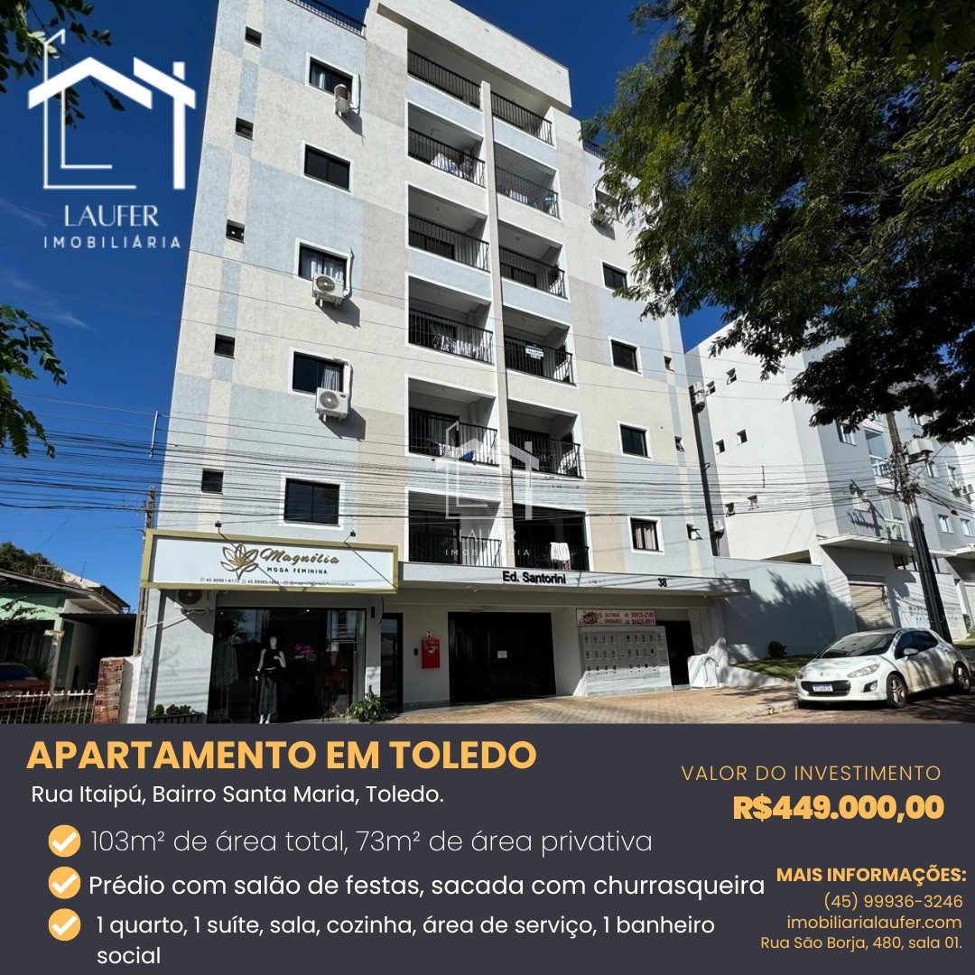 APARTAMENTO SEMI MOBILIADO EM TOLEDO 