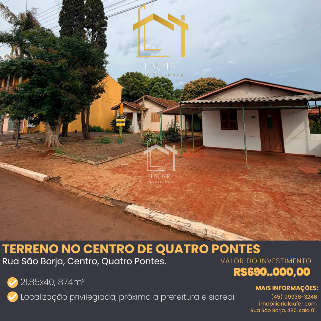 TERRENO NO CENTRO DE QUATRO PONTES 
