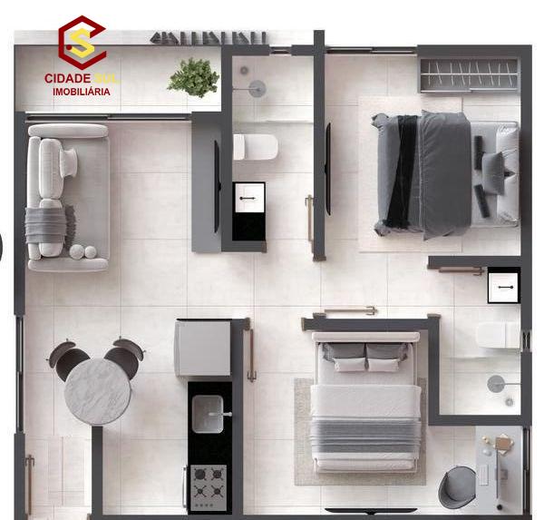 Apartamento com 2 dormitórios à venda, 47 m² por R$ 210.000 - ...