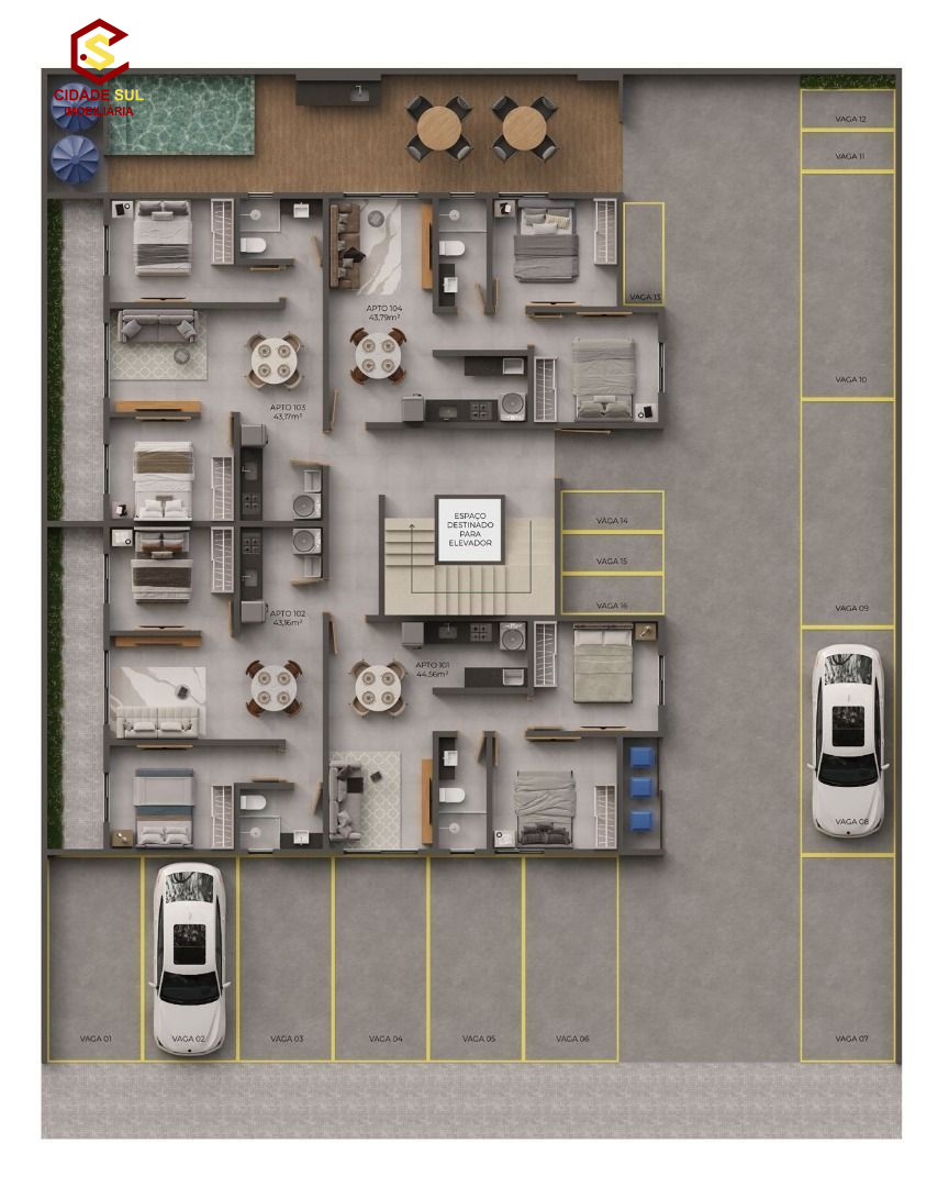 Apartamento com 2 dormitórios à venda, 44 m² por R$ 163.000 - ...