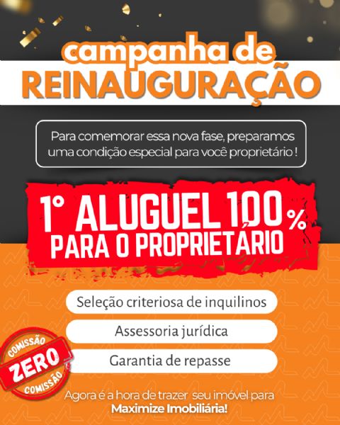 1� ALUGUEL 100% PARA O PROPRIET�RIO